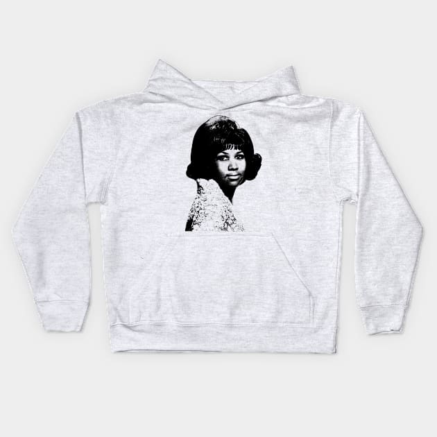 Aretha Franklin - Vintage Kids Hoodie by tykler